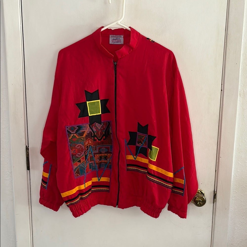 Vintage Southern Stitches red jacket southwestern western jacket Size XL